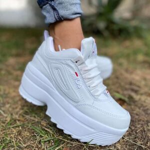 Tenis Fila Plataforma Blancos